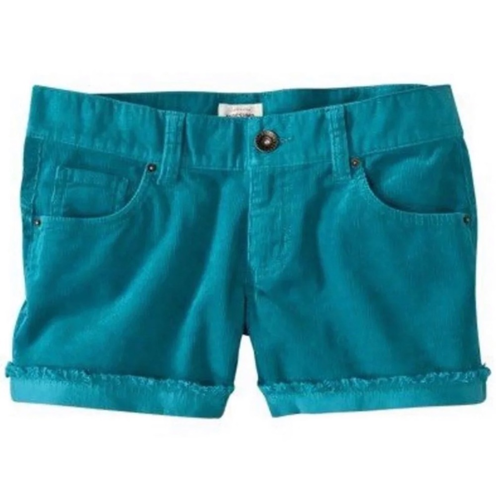 NWOT Corduroy Cut-off Shorts Turquoise 9